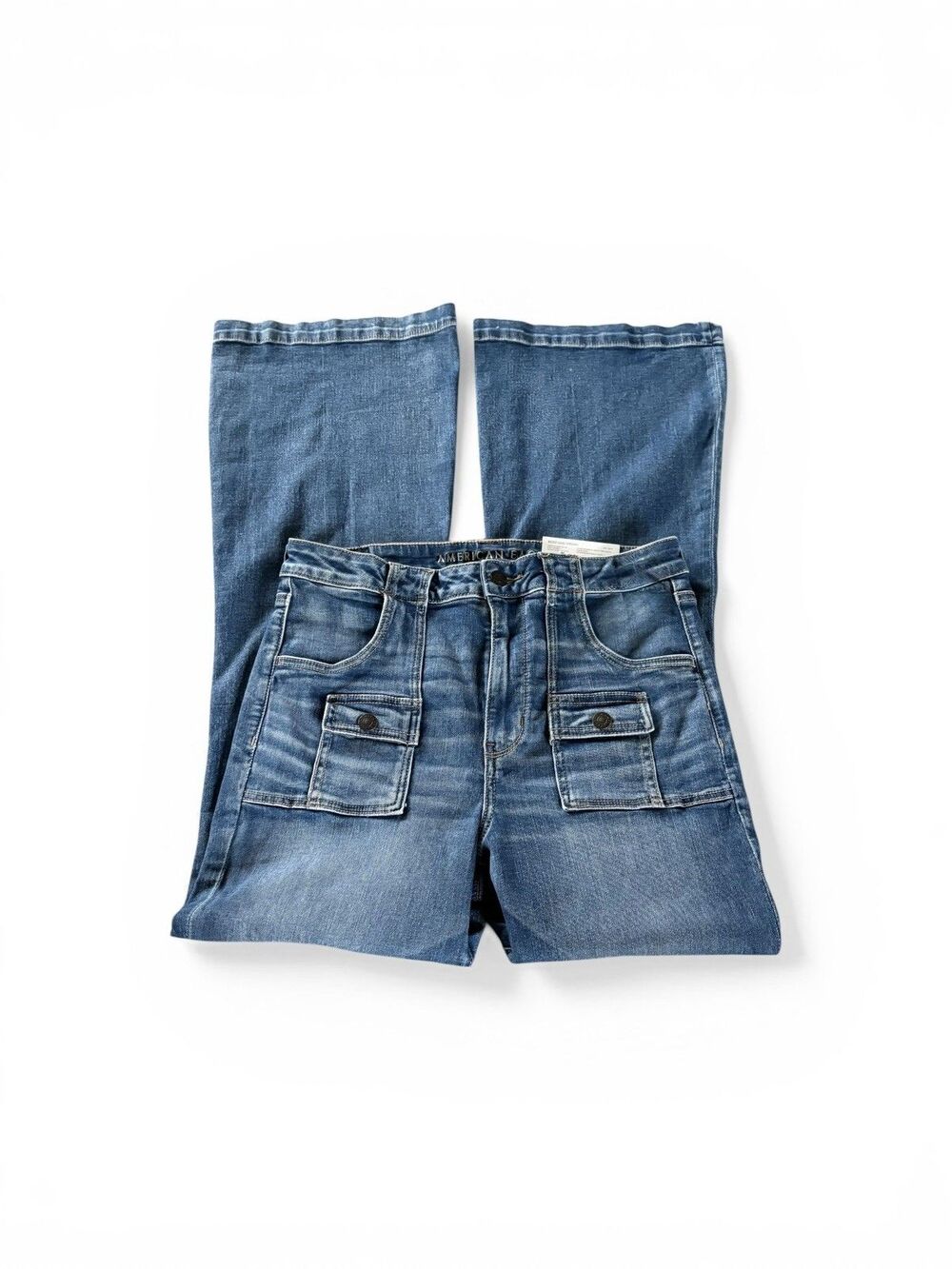 American Eagle Unique Beyonce Kntry Radio High Rise 12 Tall Flare Stretch Jeans - Picture 2 of 8